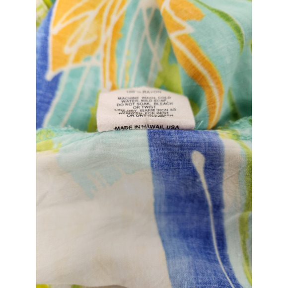 Vtg Jams World Women's Fish Pond Print Short Sleeve Shirt, Sz XL, In Multi. Flaw - Picture 11 of 13